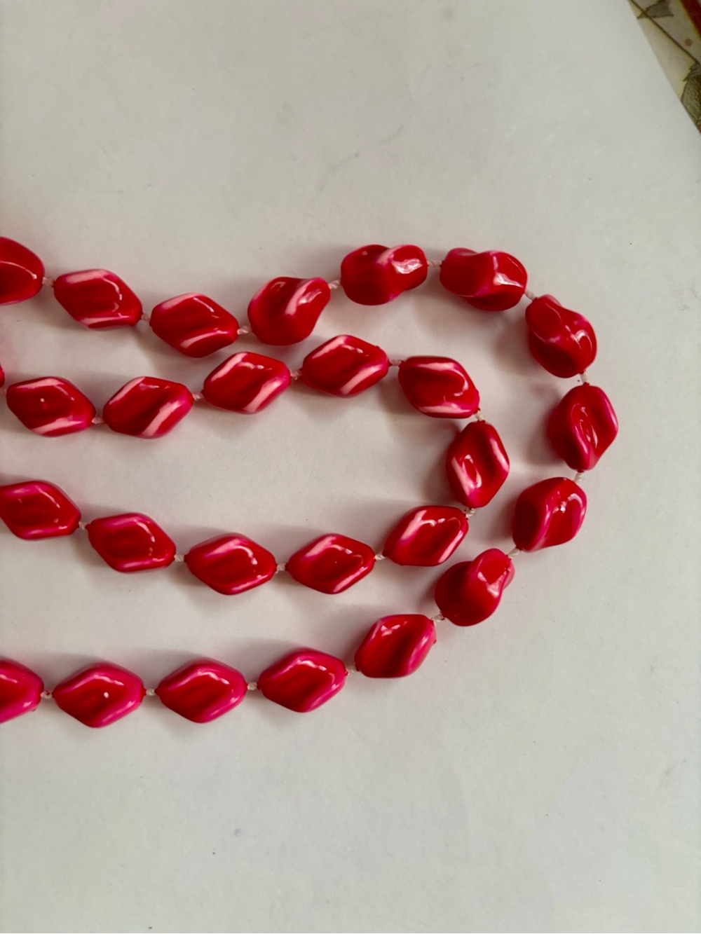 Vintage estate sale Red Women's Beaded Necklace -